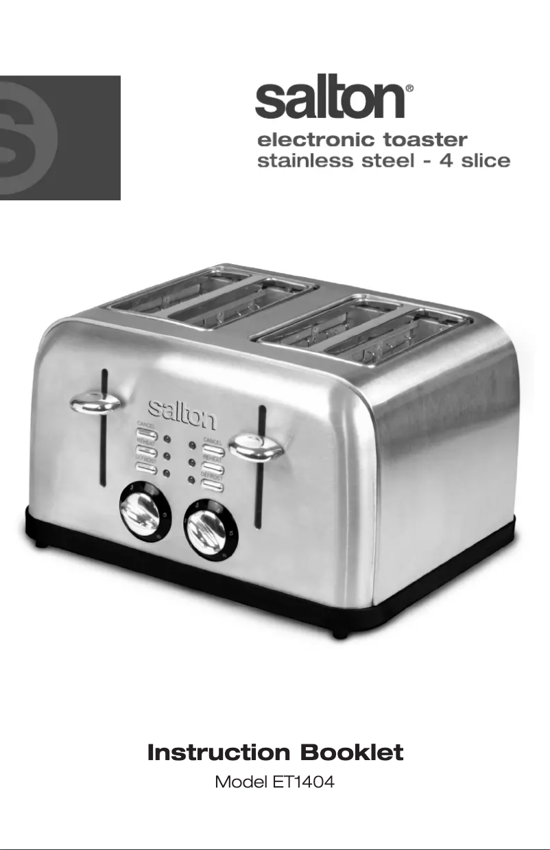 Page 1 de la notice Manuel utilisateur Salton ET1404
