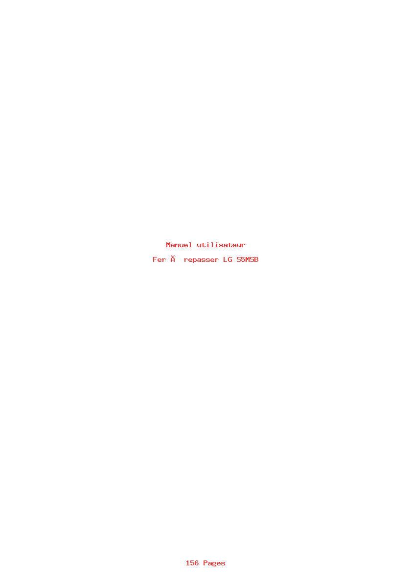 Page 1 de la notice Manuel utilisateur LG S5MSB