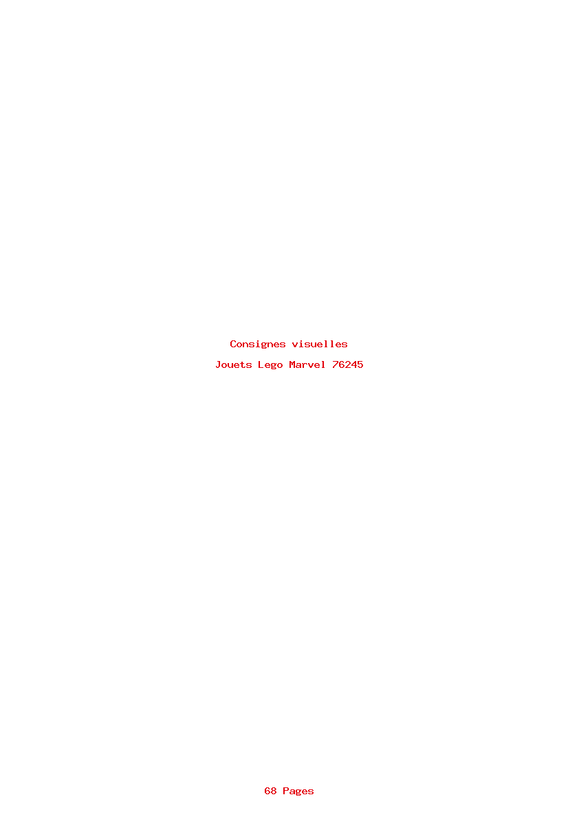 Page 1 de la notice Consignes visuelles Lego Marvel 76245