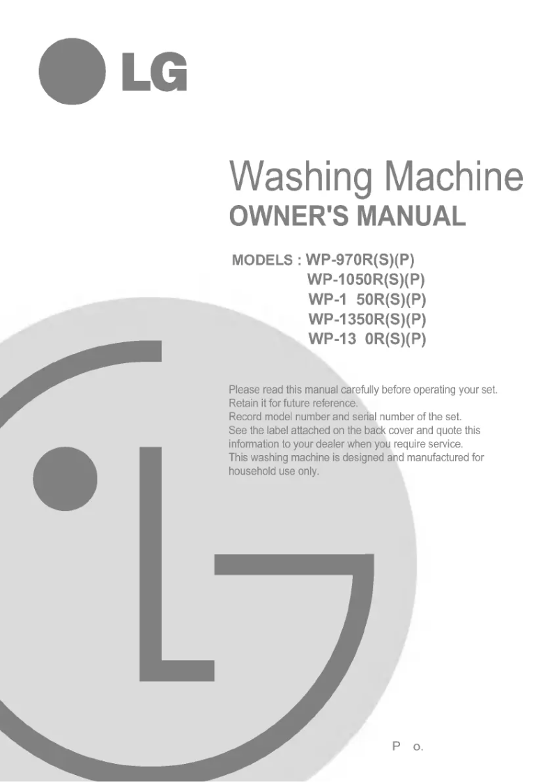 Página 1 del manual Manual de usuario LG WP-1100QS