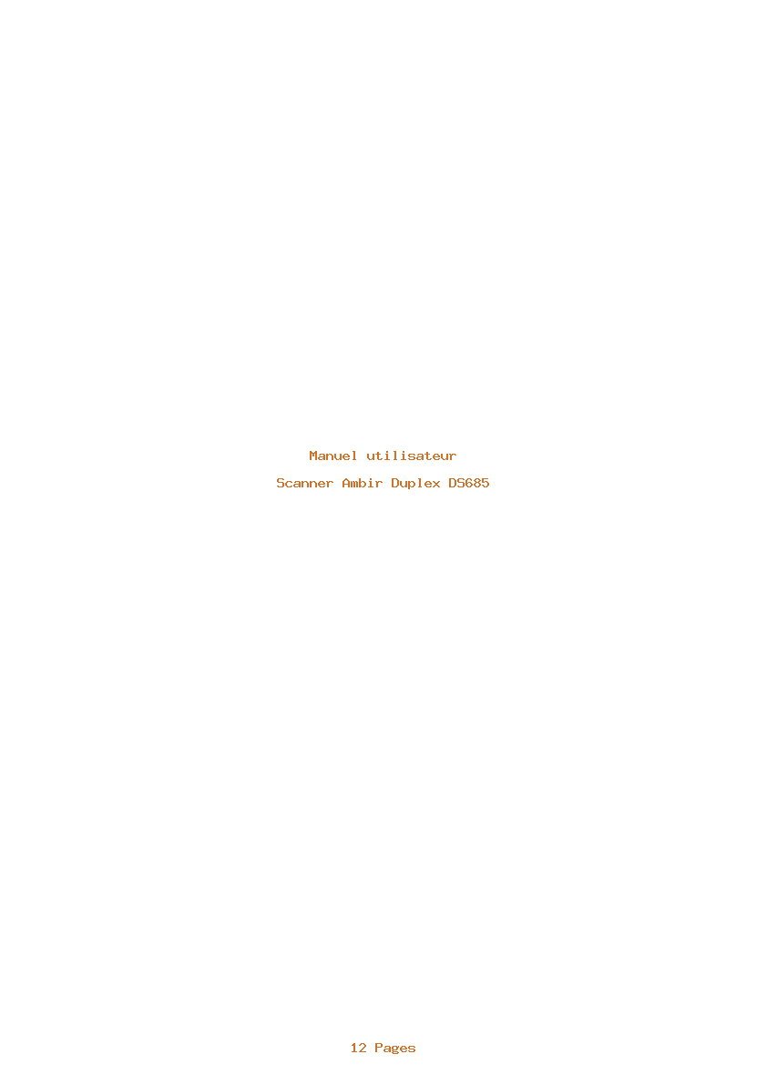 Page 1 de la notice Manuel utilisateur Ambir Duplex DS685