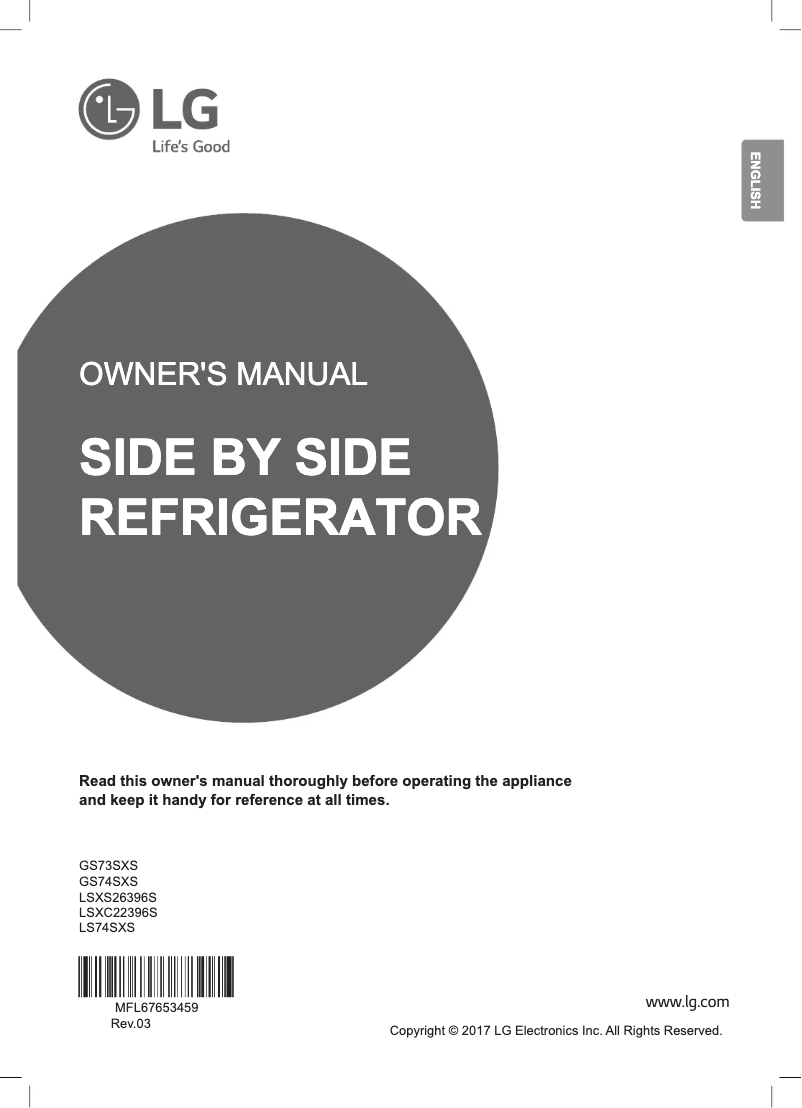 Page 1 of the manual User Manual LG LSXS26396S