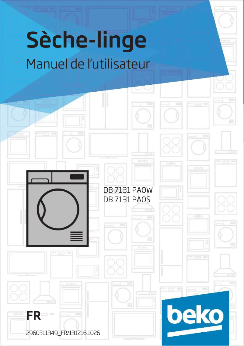 Page 1 de la notice Manuel utilisateur Beko DB 7131 PA0S