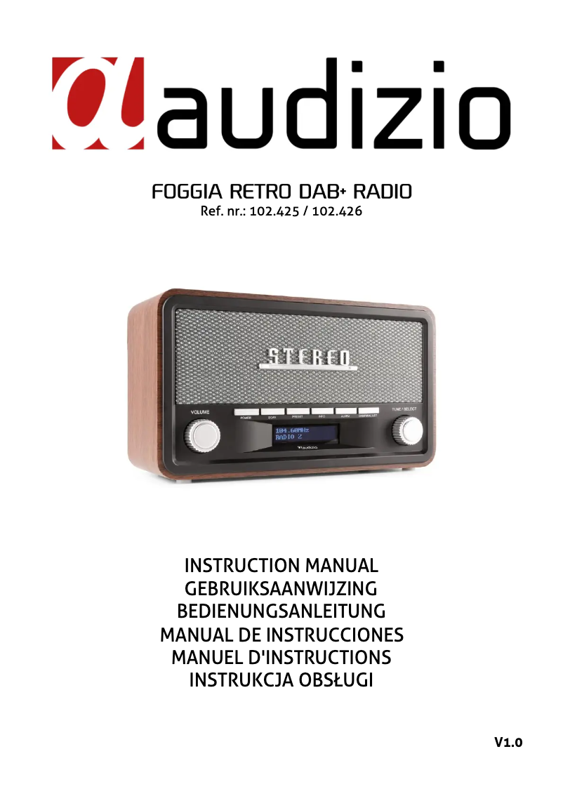 Page 1 de la notice Manuel utilisateur Audizio Foggia