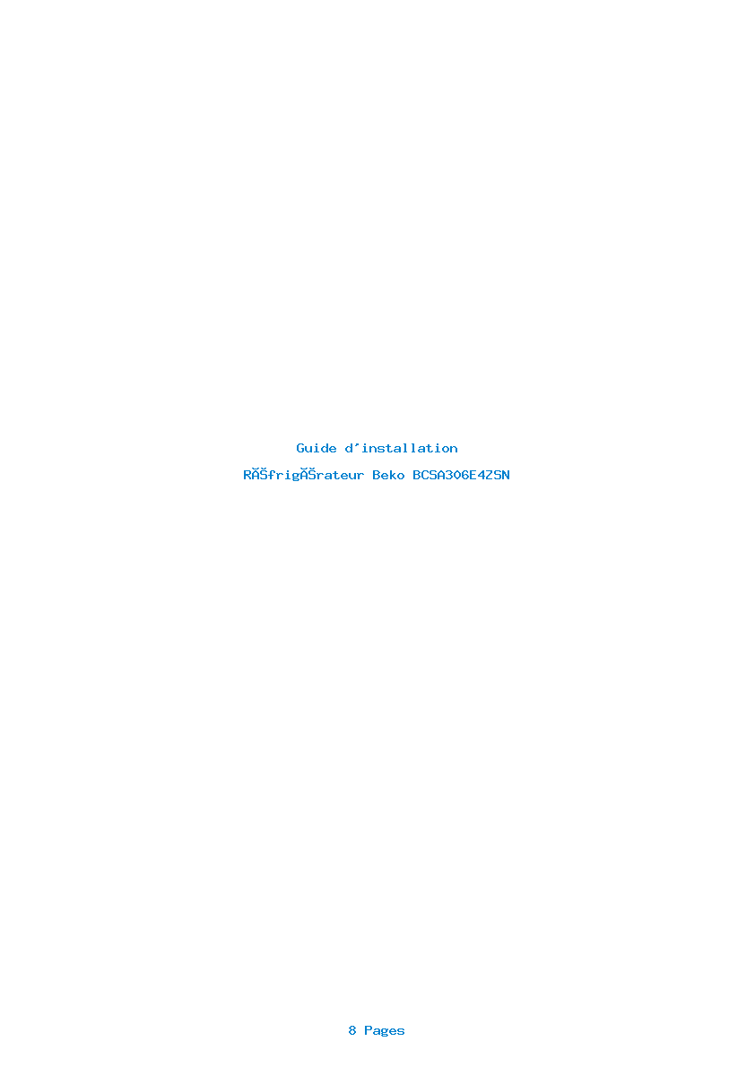Image de la première page du manuel de l'appareil BCSA306E4ZSN