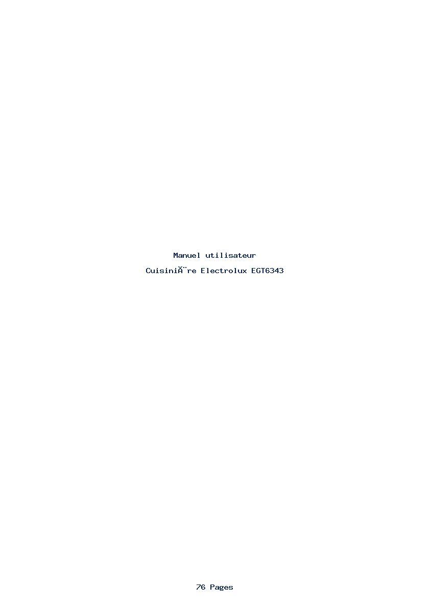 Page 1 de la notice Manuel utilisateur Electrolux EGT6343