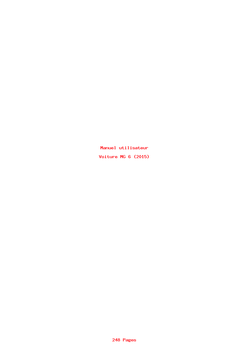 Page 1 de la notice Manuel utilisateur MG 6 (2015)