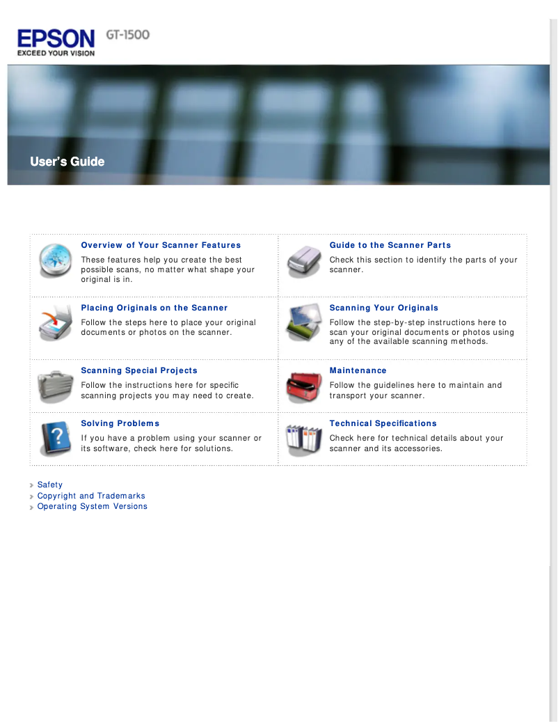 Página 1 del manual Manual de usuario Epson WorkForce GT-1500