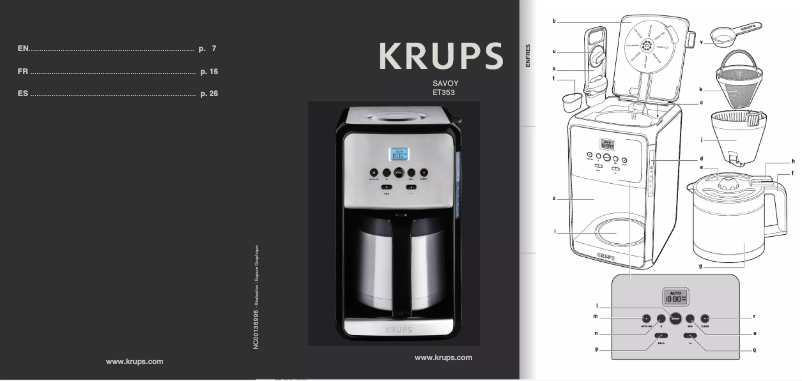 Page 1 de la notice Manuel utilisateur Krups Savoy ET3530