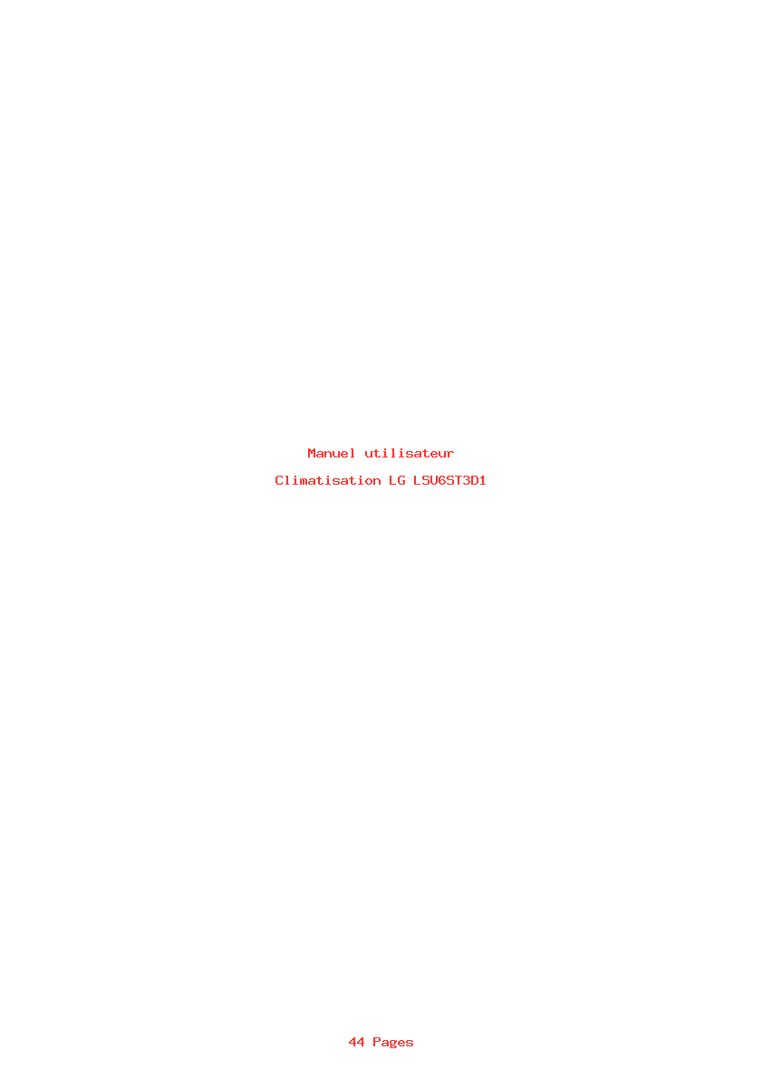 Page 1 de la notice Manuel utilisateur LG LSU6ST3D1