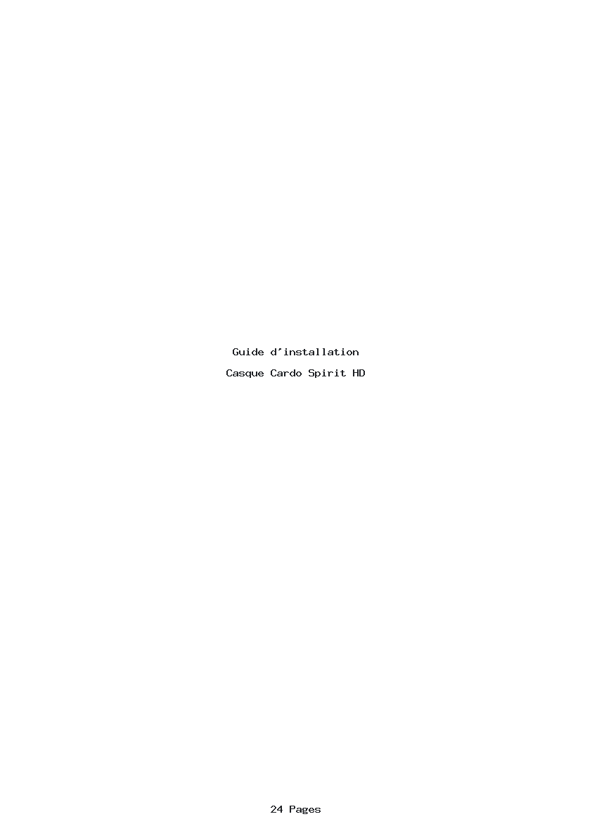 Page 1 de la notice Guide d'installation Cardo Spirit HD