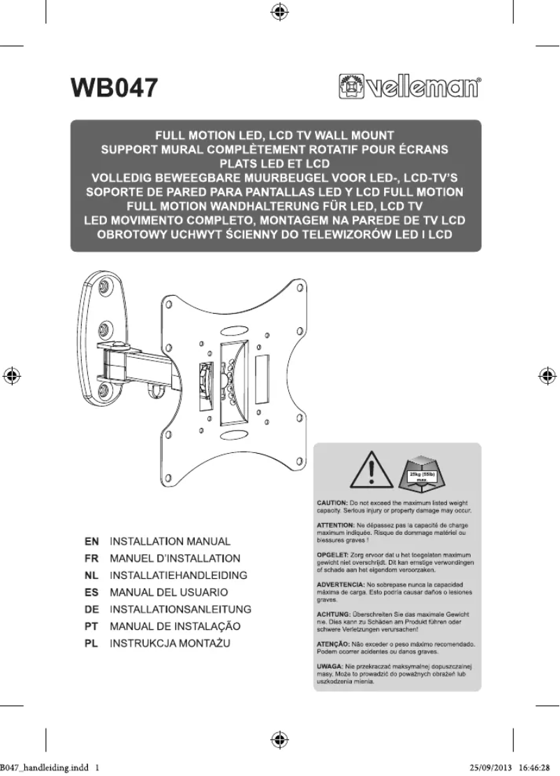 Page 1 de la notice Manuel utilisateur Velleman WB047