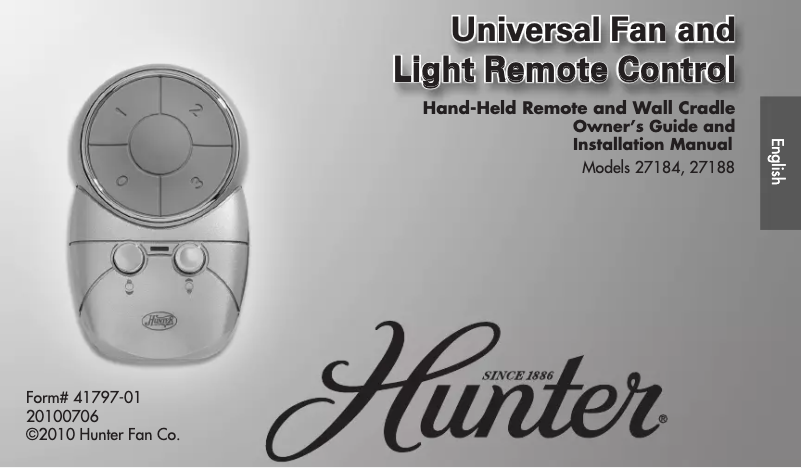 Page 1 of the manual User Manual Hunter 27148