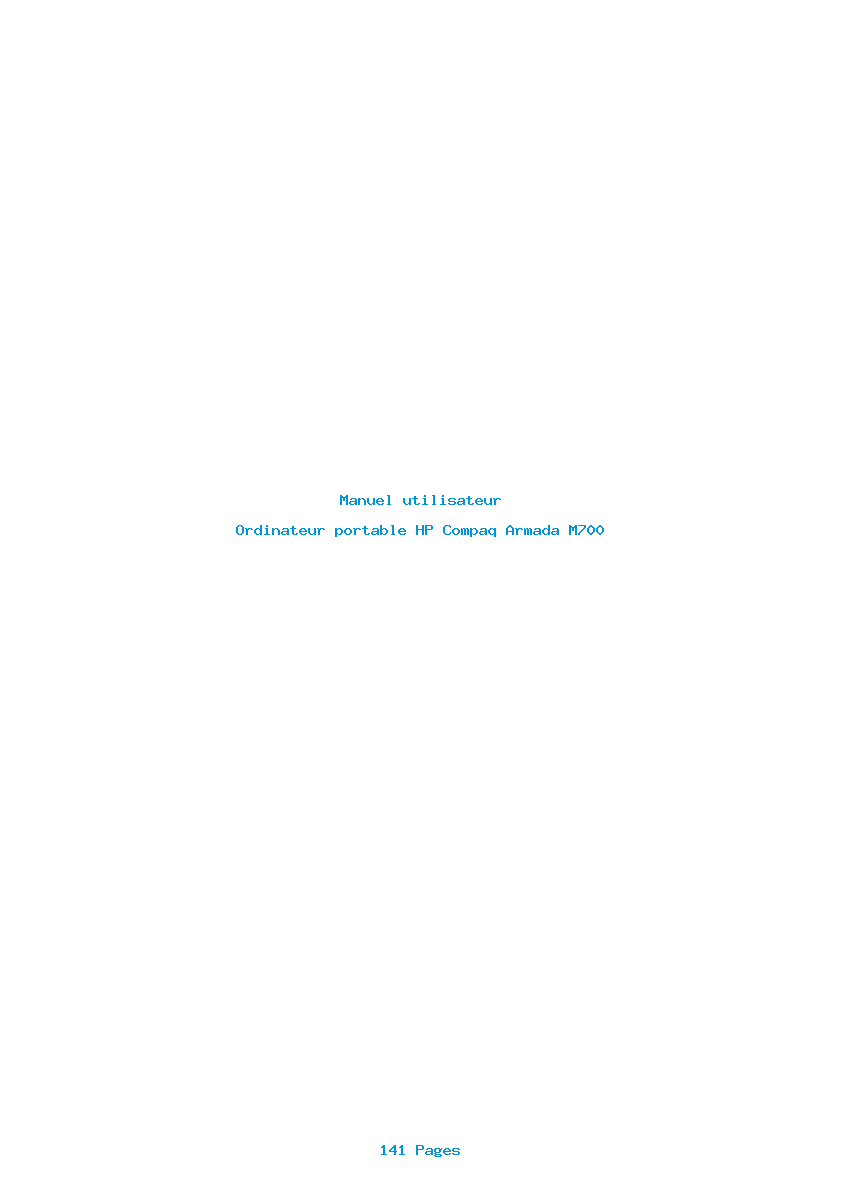 Image de la première page du manuel de l'appareil Compaq Armada M700