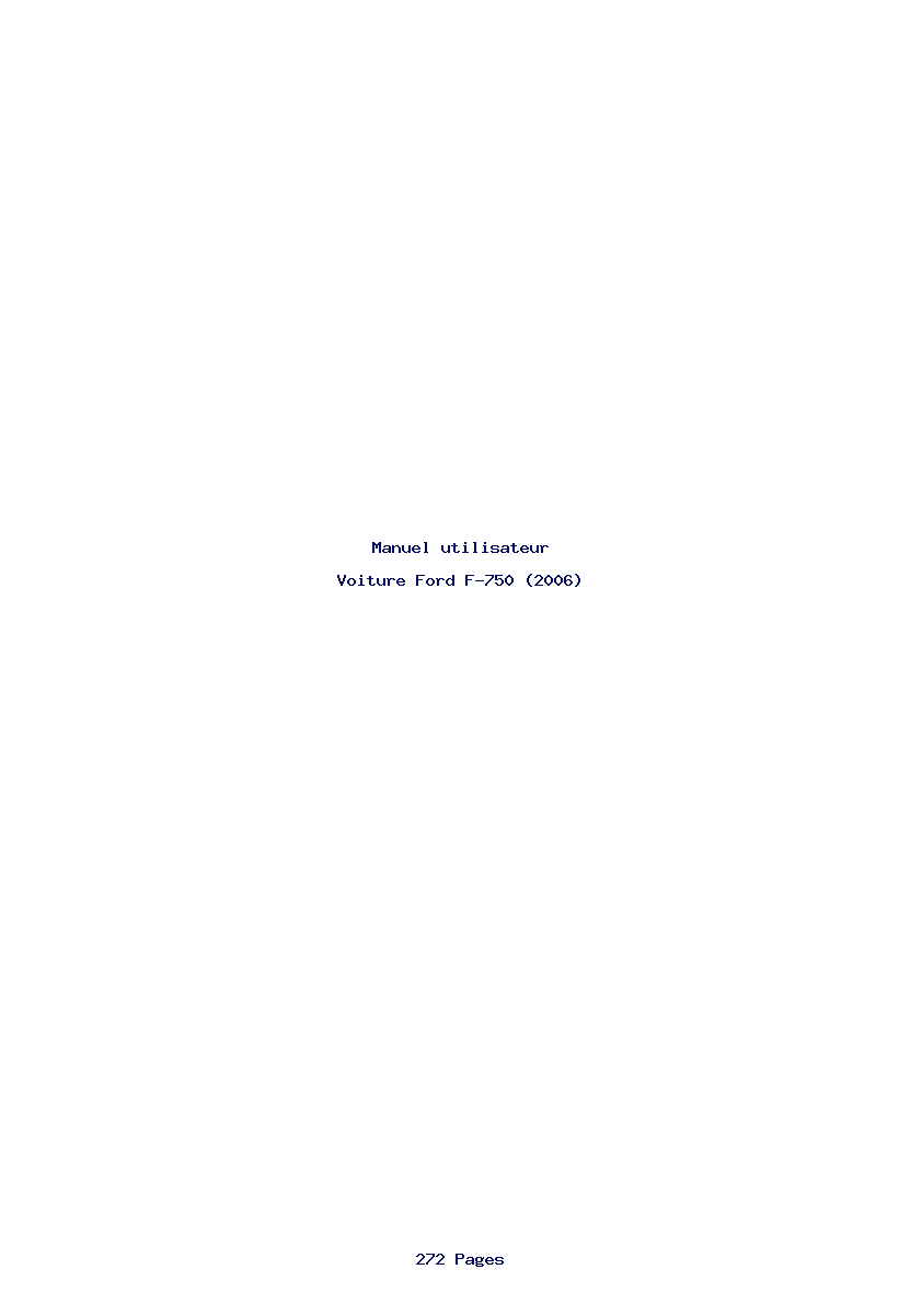Page 1 de la notice Manuel utilisateur Ford F-750 (2006)