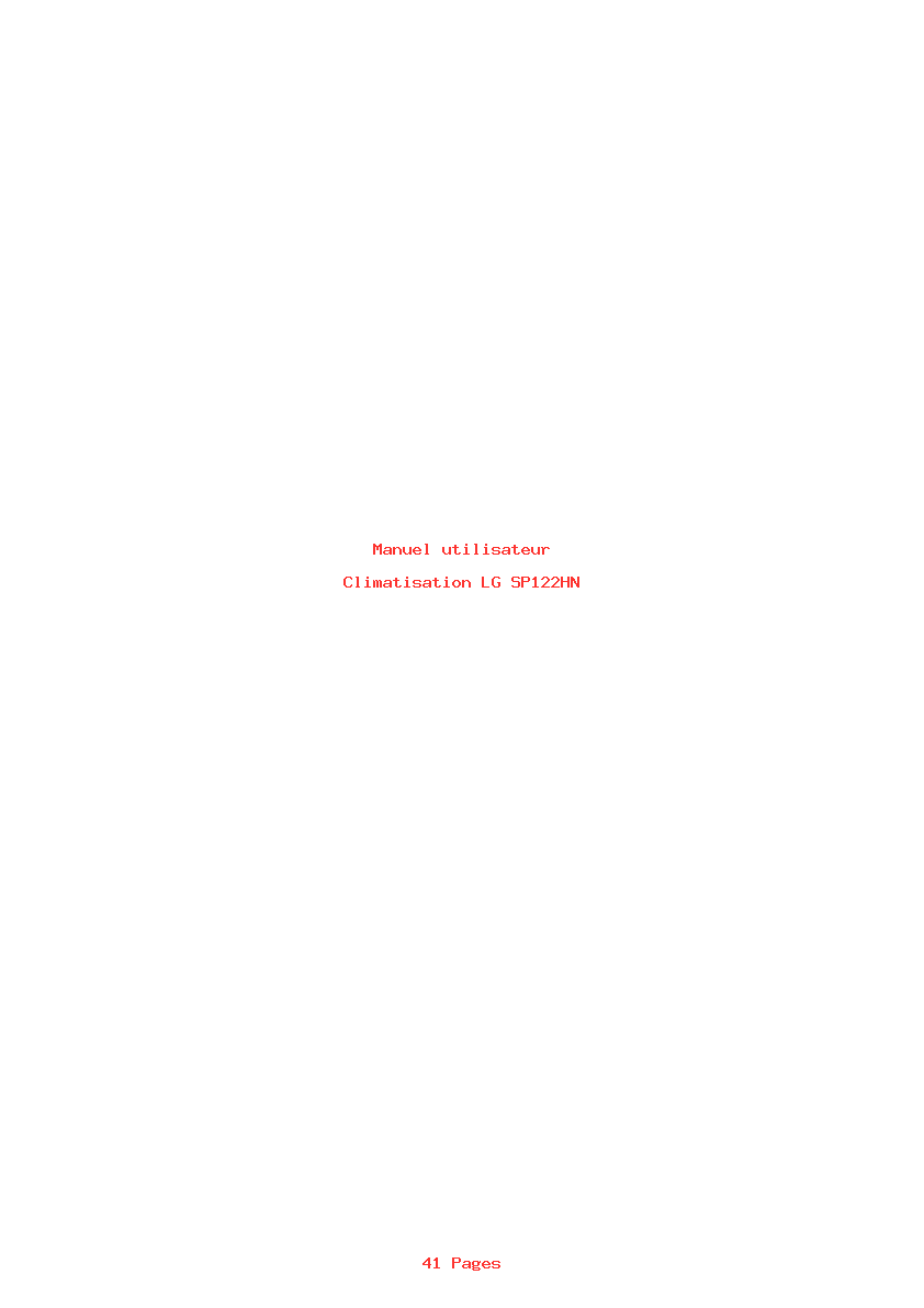 Page 1 de la notice Manuel utilisateur LG SP122HN