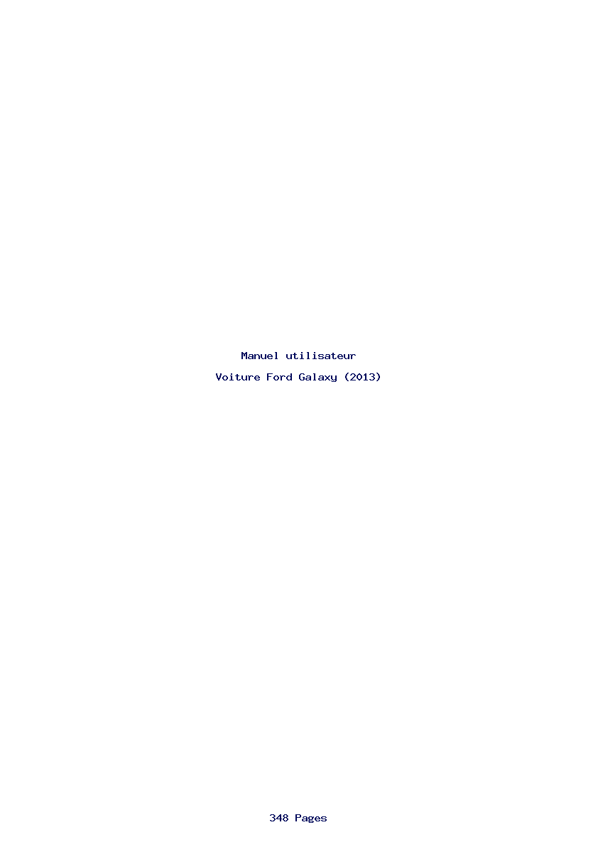 Page 1 de la notice Manuel utilisateur Ford Galaxy (2013)