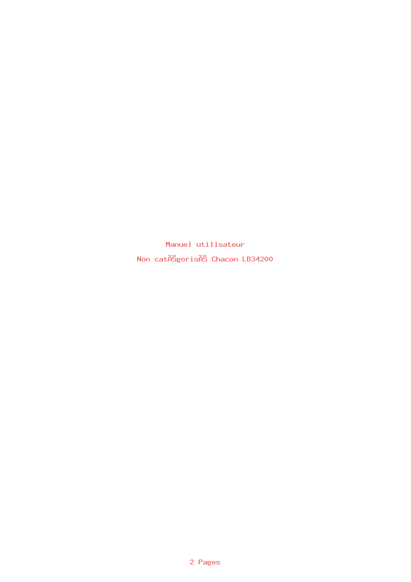 Page 1 de la notice Manuel utilisateur Chacon LB34200