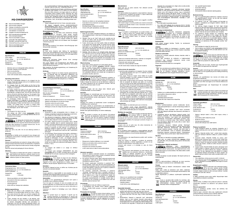 Page 1 de la notice Manuel utilisateur HQ CHARGERZERO