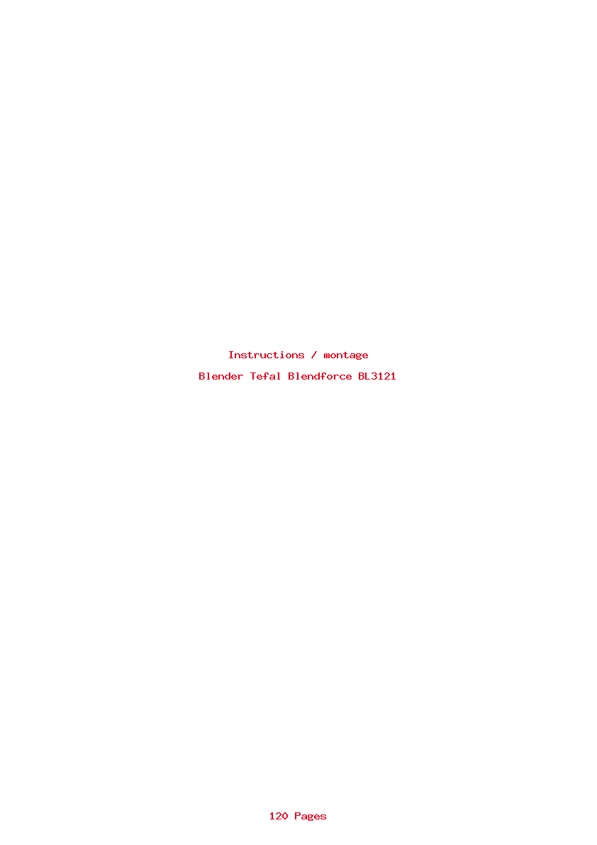 Page 1 de la notice Instructions / montage Tefal Blendforce BL3121
