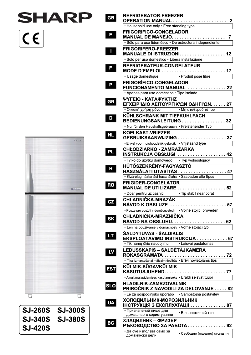 Page n°1 - Manuel utilisateur Sharp SJ-420S