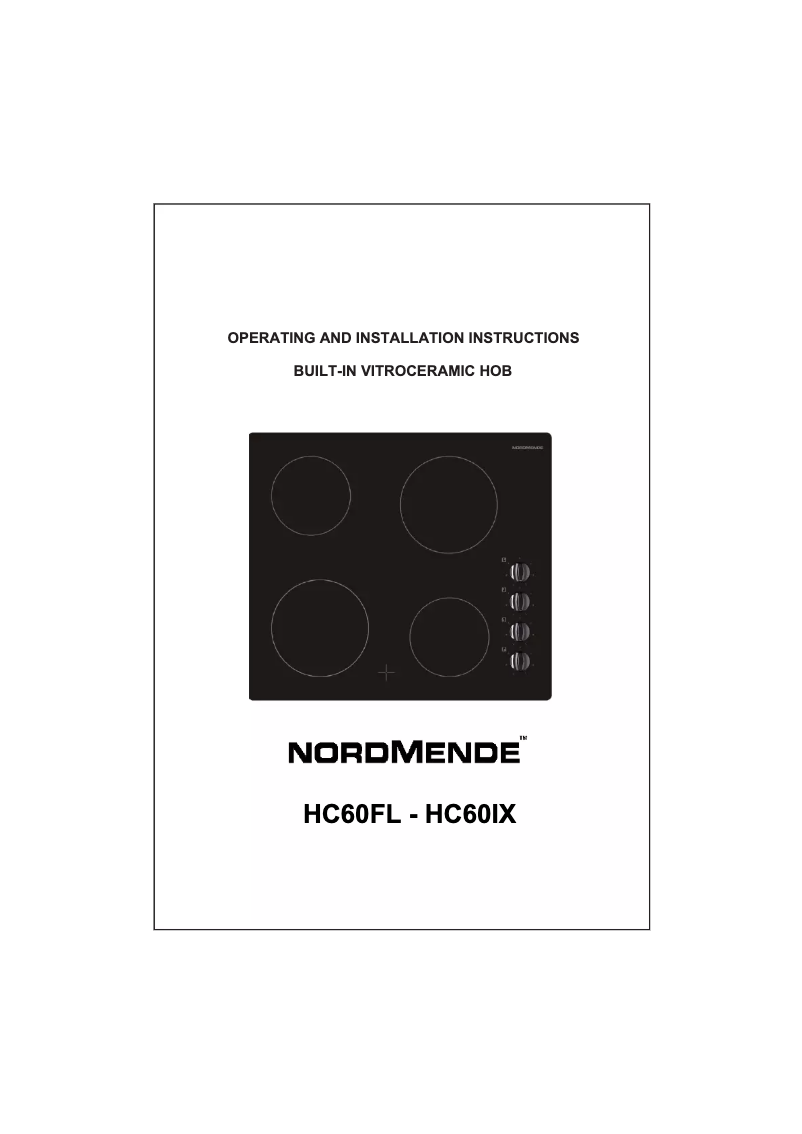 Page 1 de la notice Manuel utilisateur Nordmende HC60FL