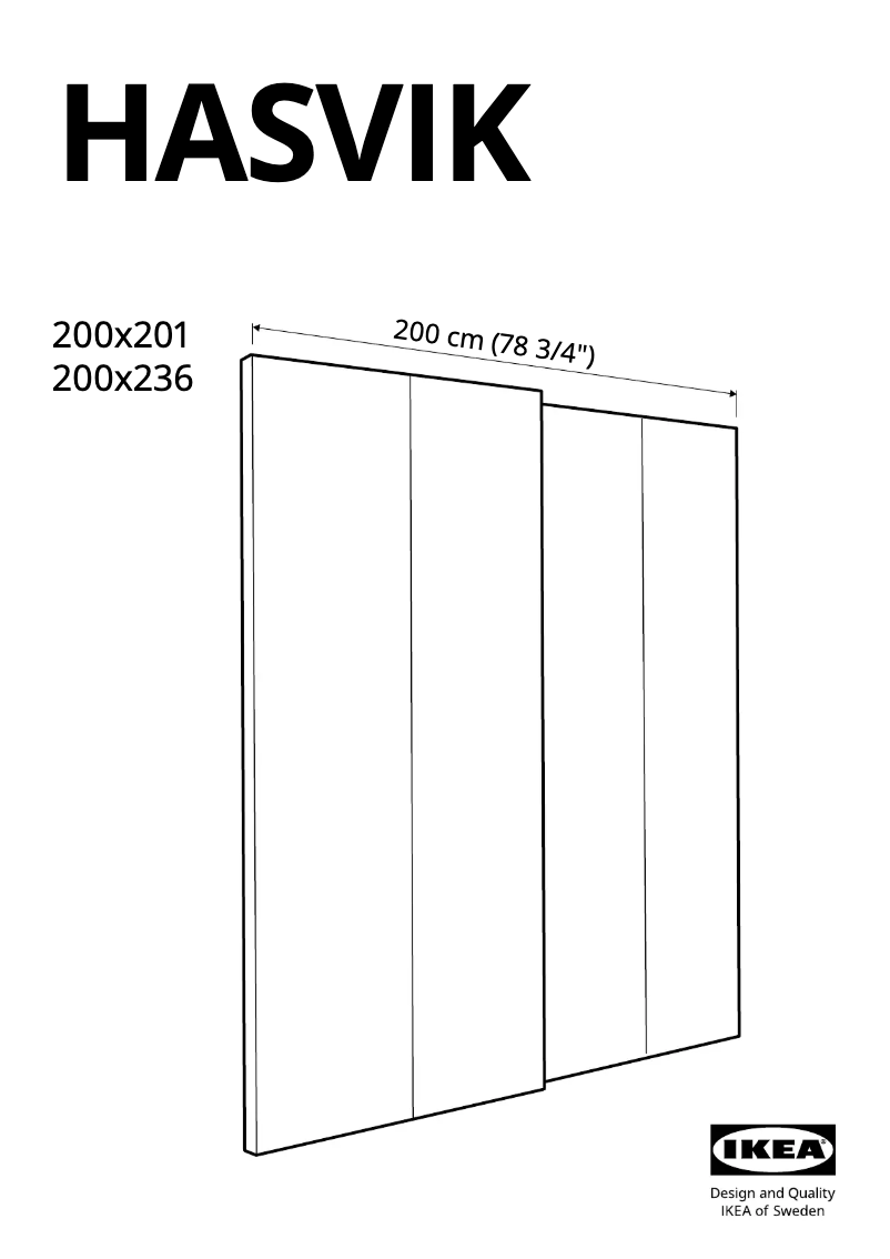 Page 1 de la notice Manuel utilisateur Ikea HASVIK 605.215.54