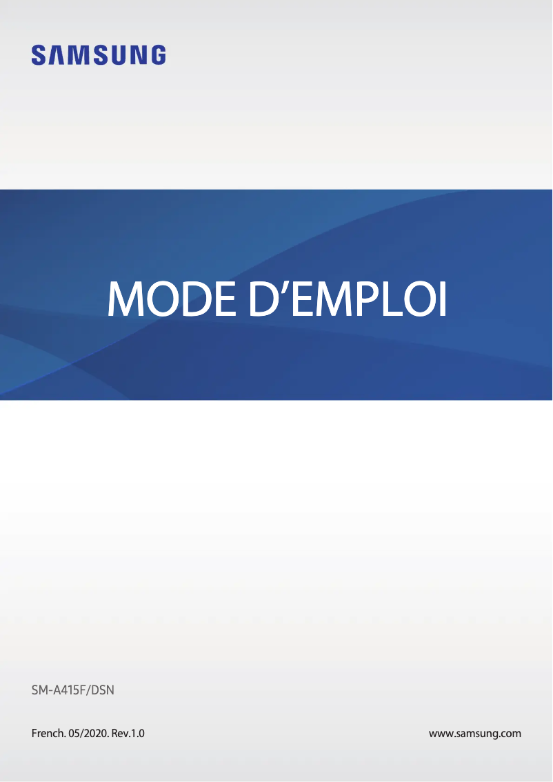 Page 1 de la notice Manuel utilisateur Samsung Galaxy A41