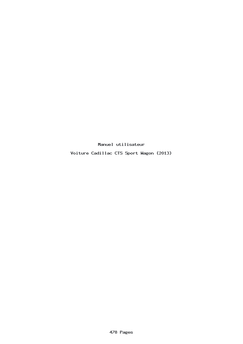 Page 1 de la notice Manuel utilisateur Cadillac CTS Sport Wagon (2013)