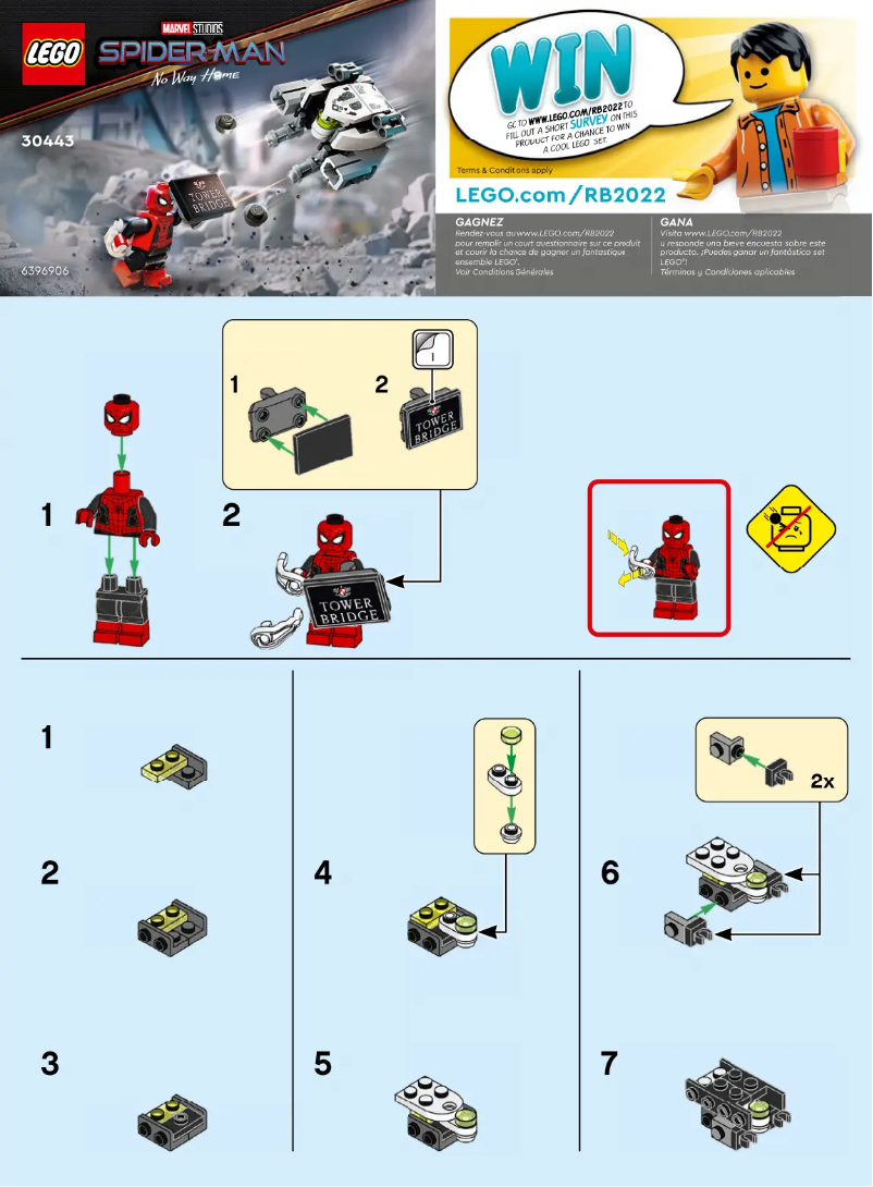 Página 1 del manual Manual de usuario Lego Marvel Studios Spider Man 30443