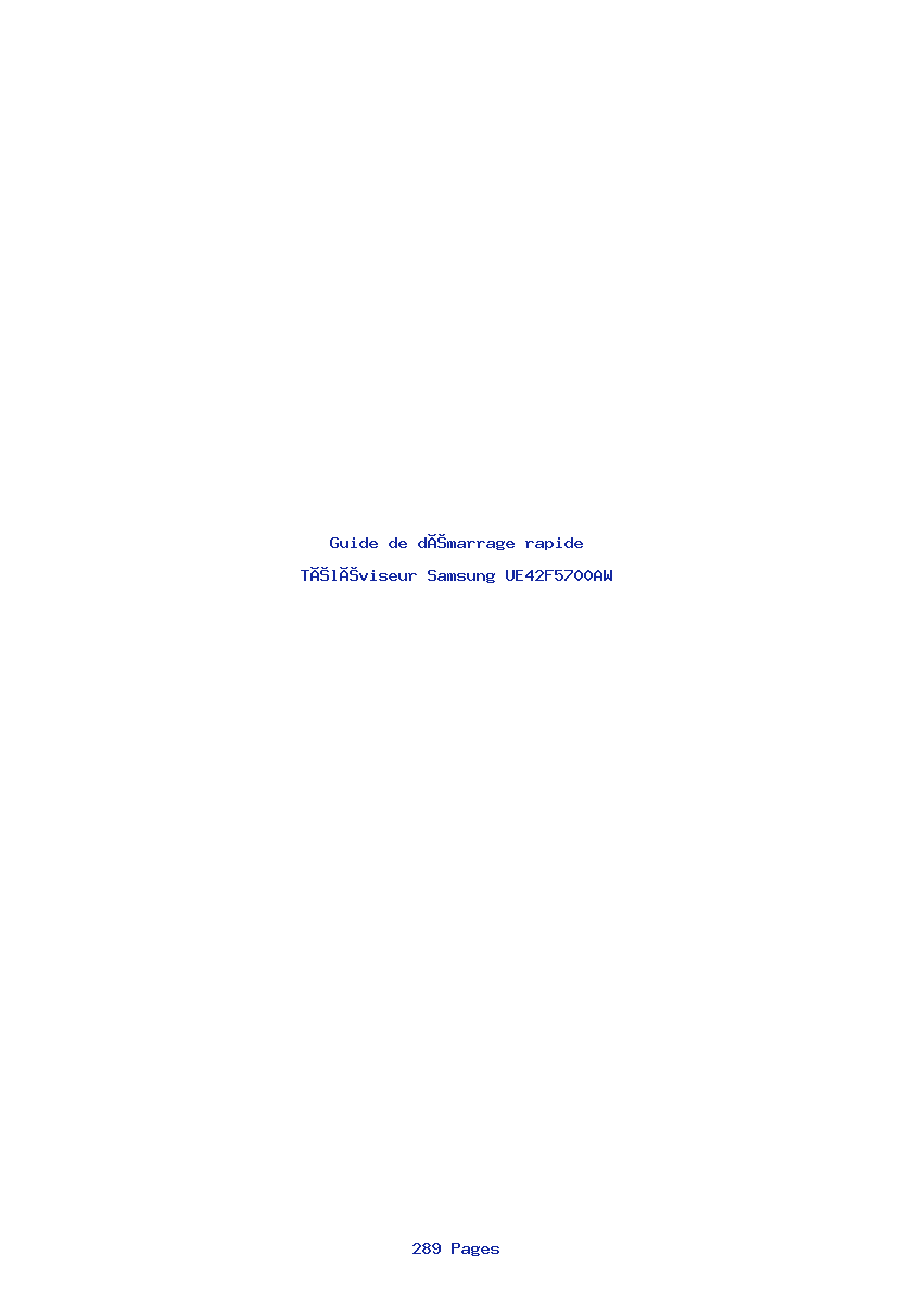 Image de la première page du manuel de l'appareil UE42F5700AW
