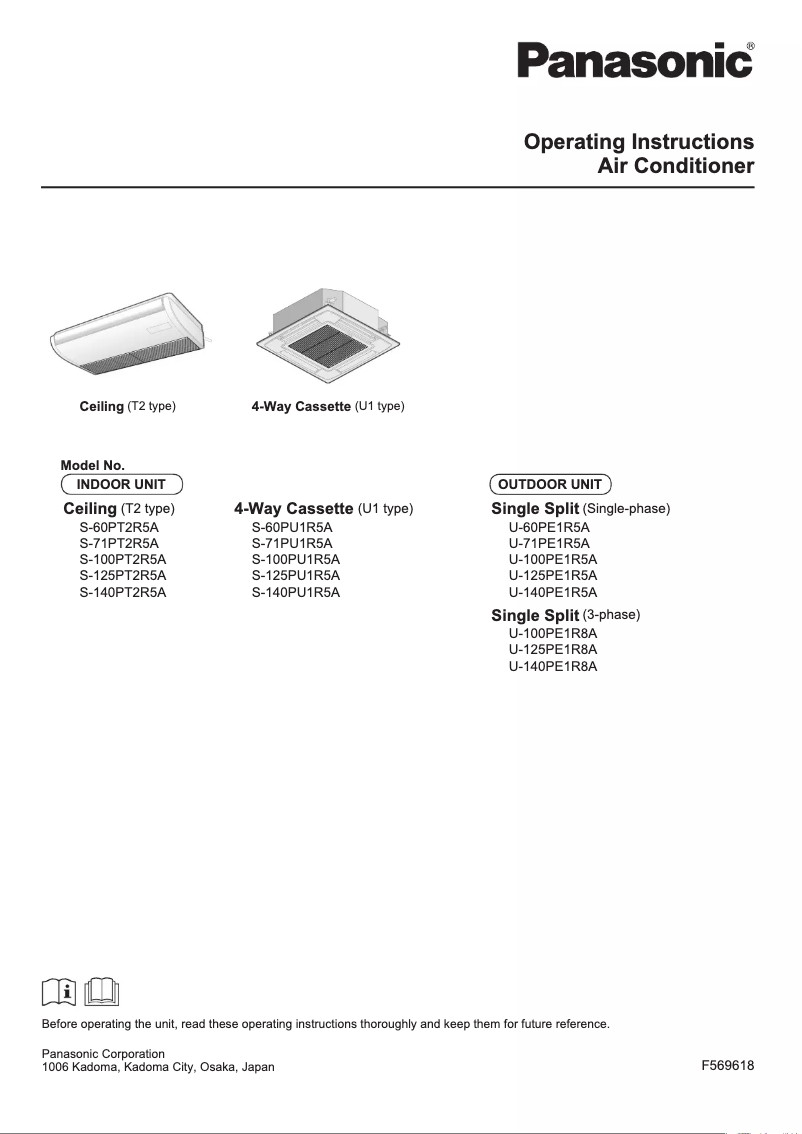 Page 1 de la notice Manuel utilisateur Panasonic SU-100PT2R8A
