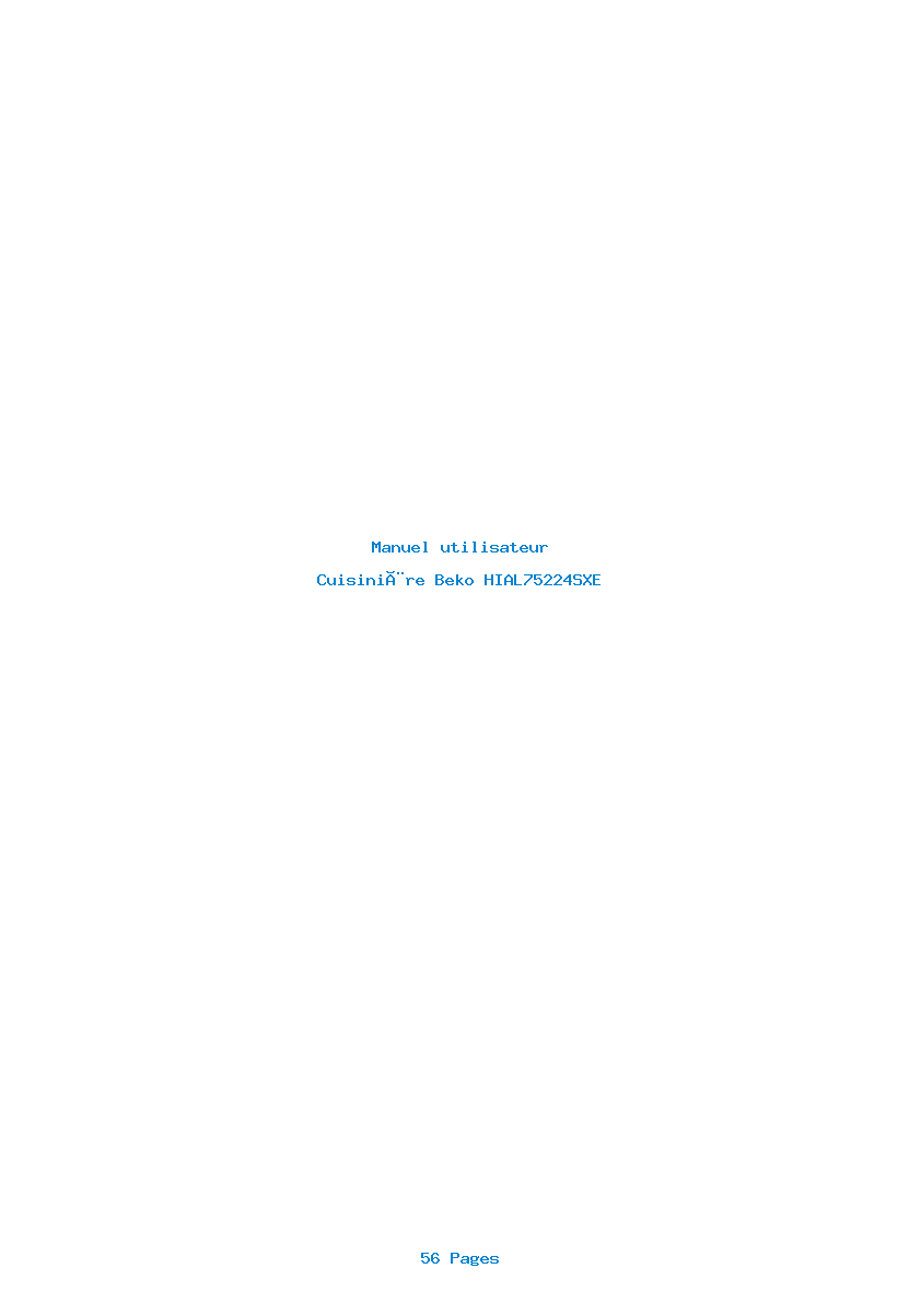 Page 1 de la notice Manuel utilisateur Beko HIAL75224SXE