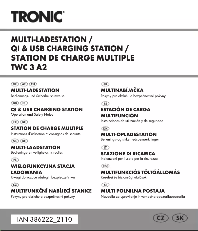 Page 1 de la notice Manuel utilisateur Tronic HG07442A