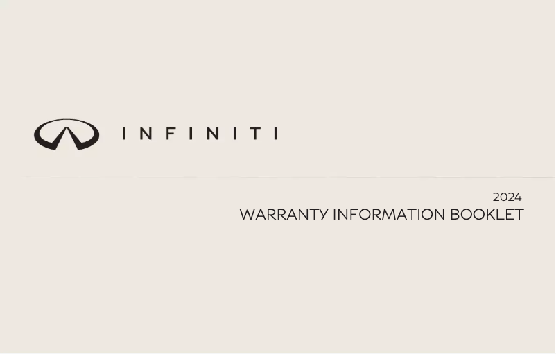 Page 1 de la notice Informations de garantie Infiniti QX60 (2024)