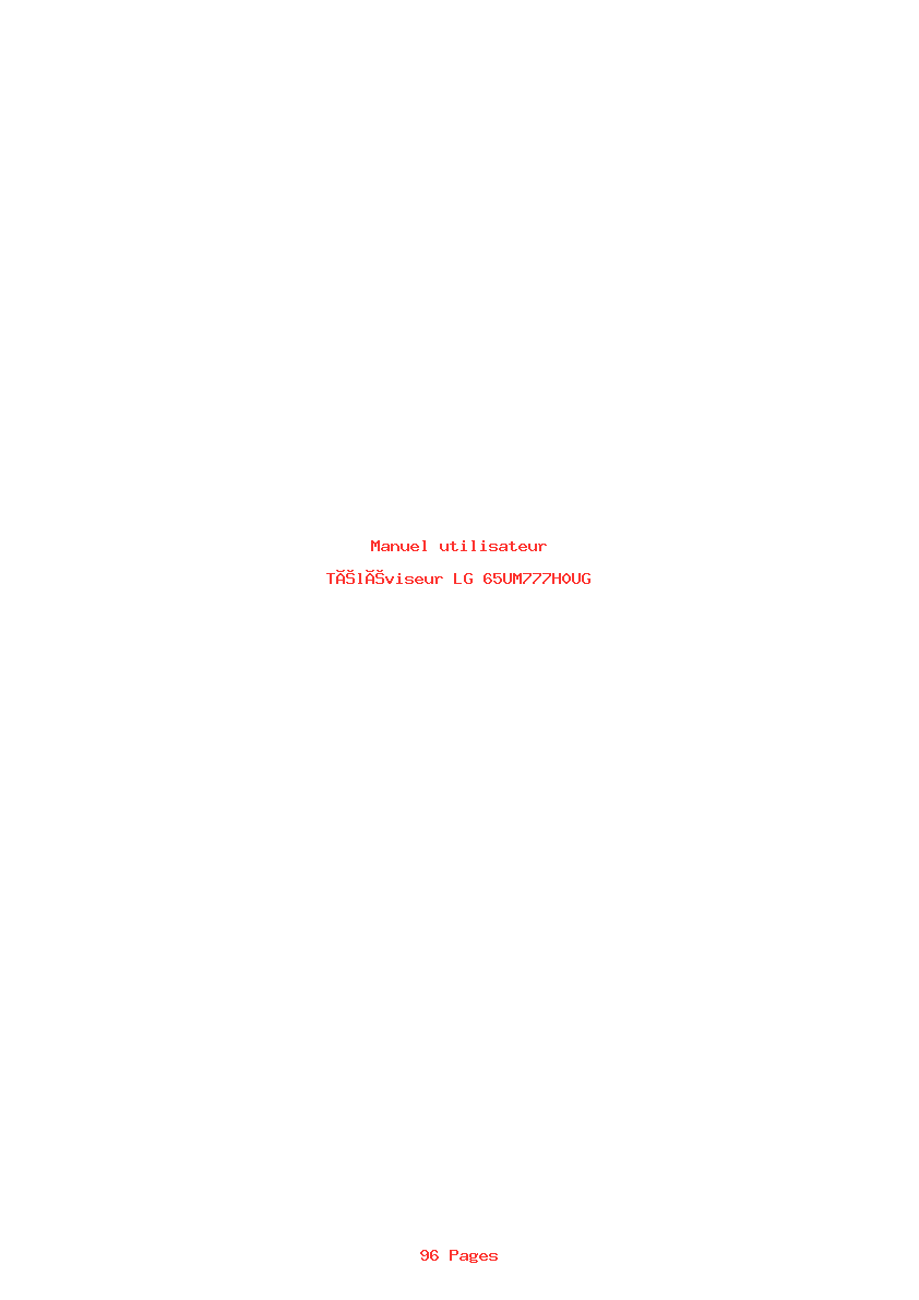 Page 1 de la notice Manuel utilisateur LG 65UM777H0UG
