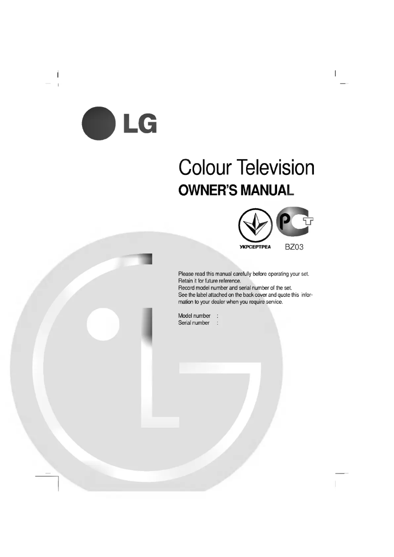 Page 1 de la notice Manuel utilisateur LG RT-21CA55M