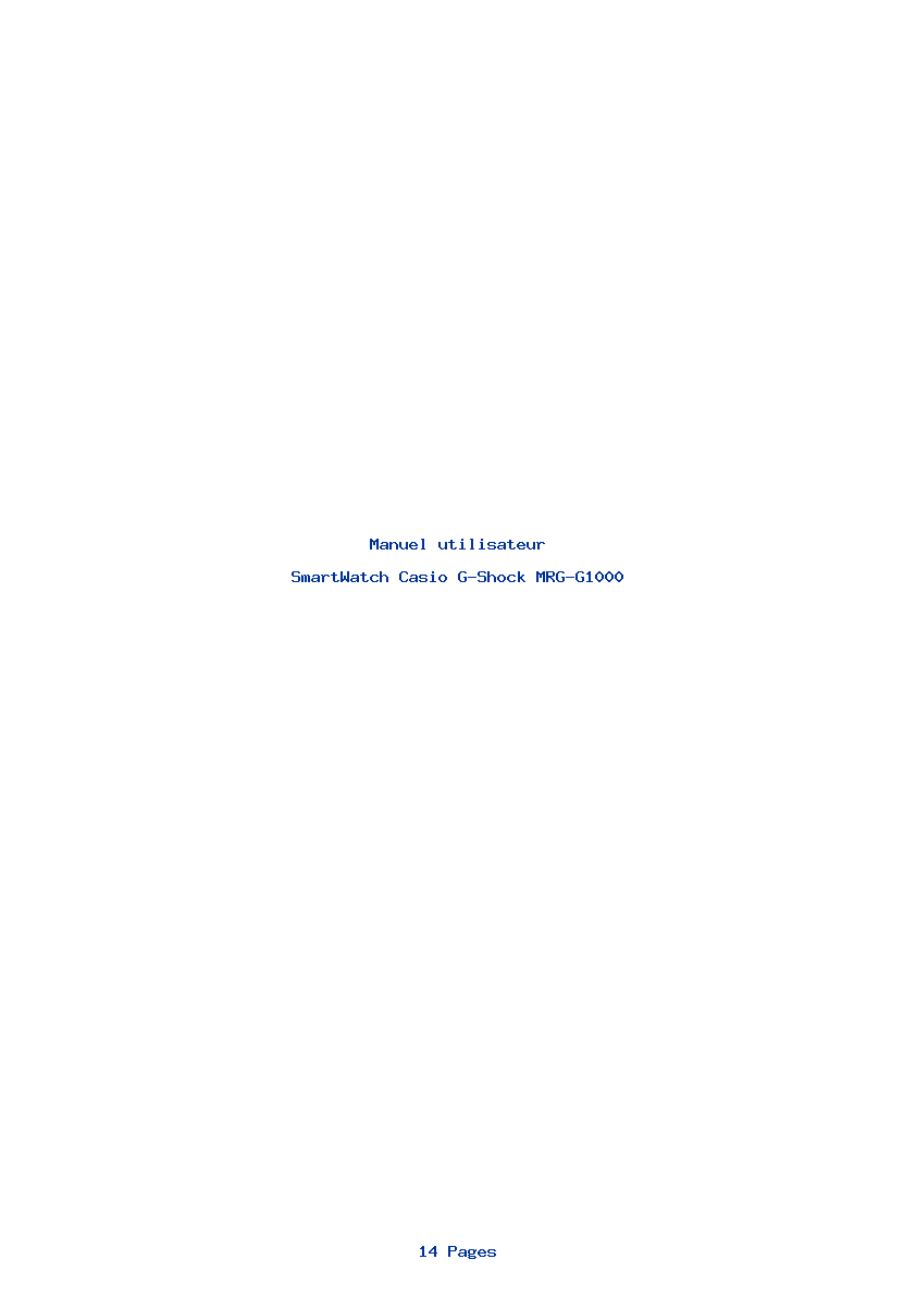 Page 1 de la notice Manuel utilisateur Casio G-Shock MRG-G1000