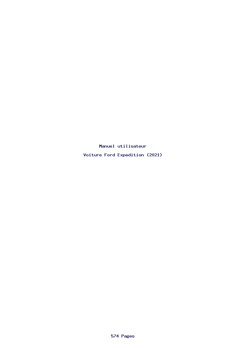 Page 1 de la notice Manuel utilisateur Ford Expedition (2021)