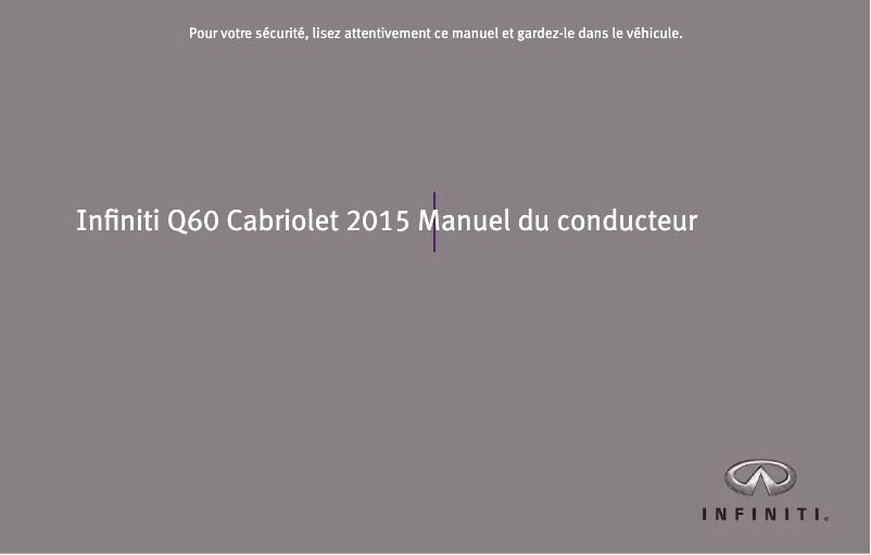 Page 1 of the manual User Manual Infiniti Q60 Convertible (2015)