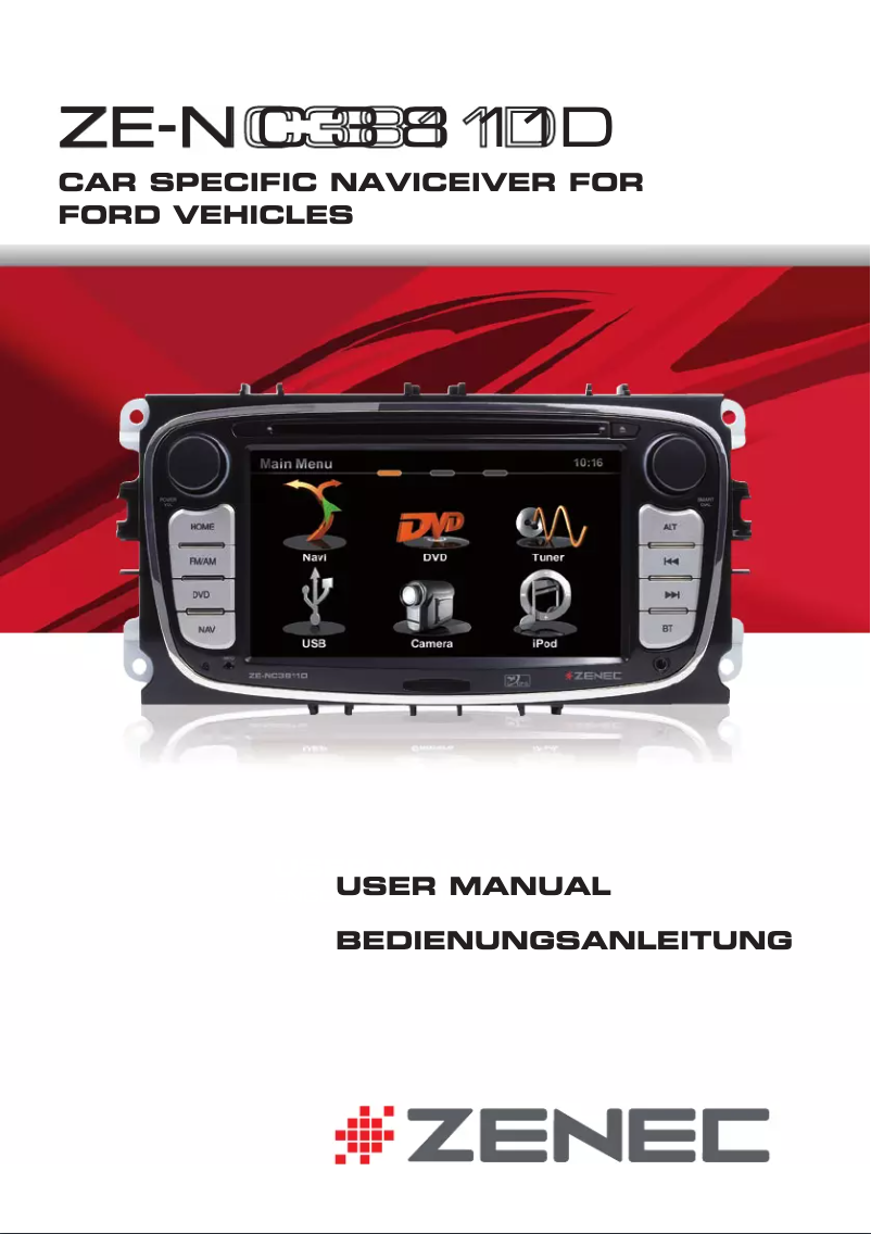 Página 1 del manual Manual de usuario Zenec ZE-NC3811D (Ford)