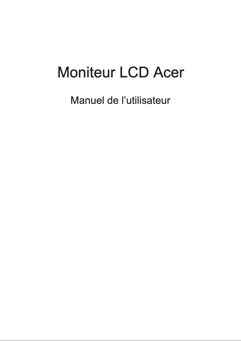 Page 1 de la notice Manuel utilisateur Acer EK220QH3