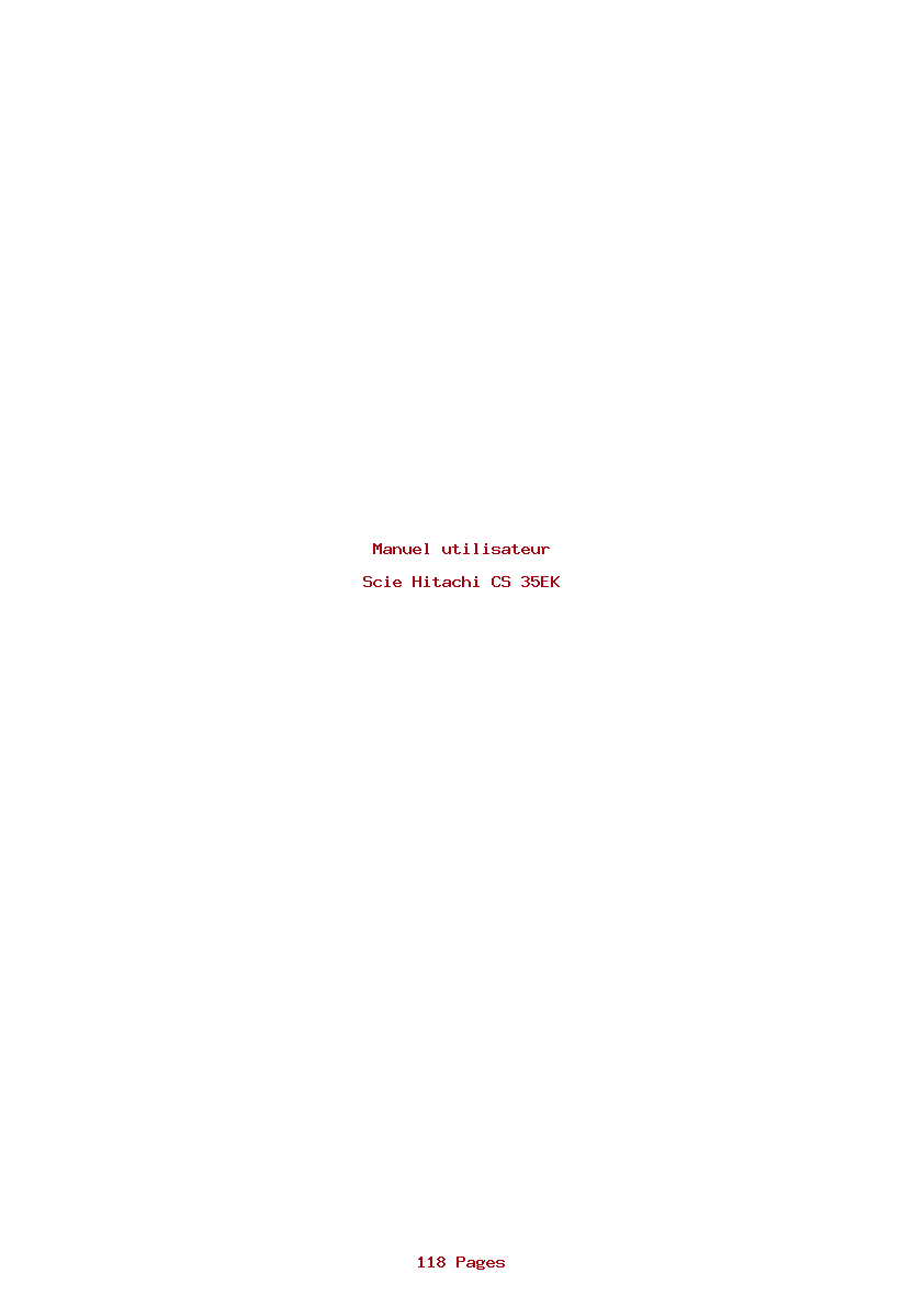Page 1 de la notice Manuel utilisateur Hitachi CS 35EK