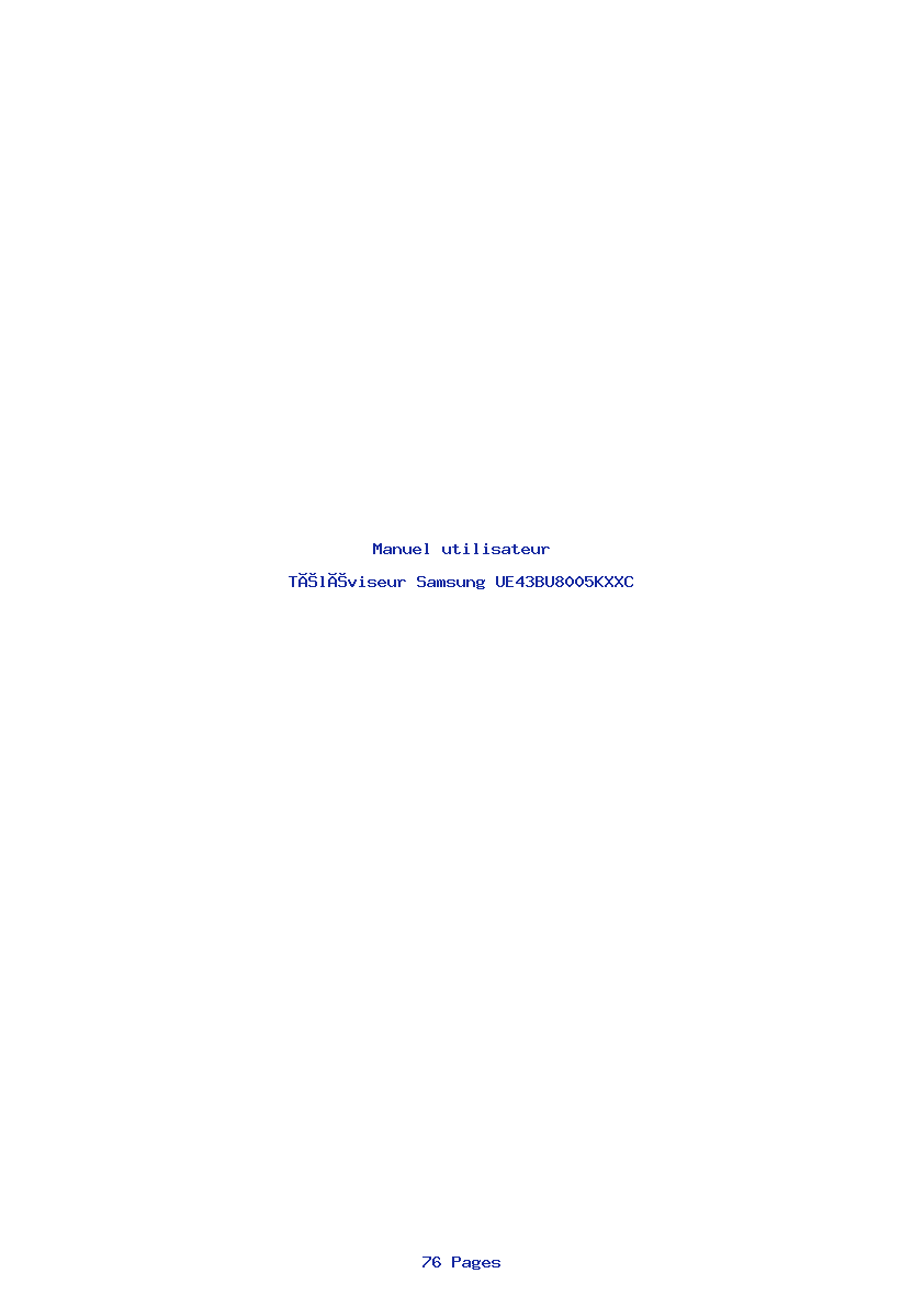 Page 1 de la notice Manuel utilisateur Samsung UE43BU8005KXXC