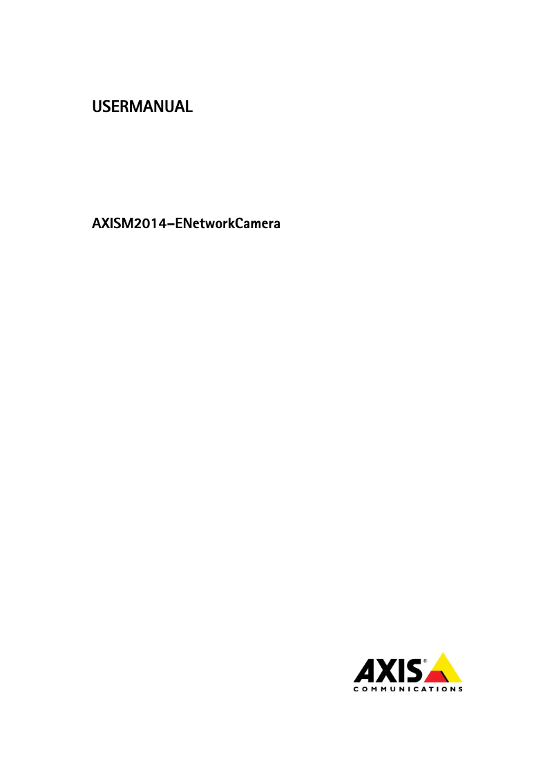 Page 1 de la notice Manuel utilisateur Axis M2014-E