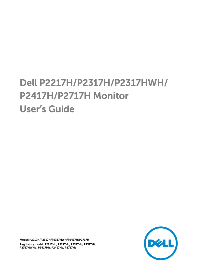 Page 1 de la notice Manuel utilisateur Dell Professional P2717H