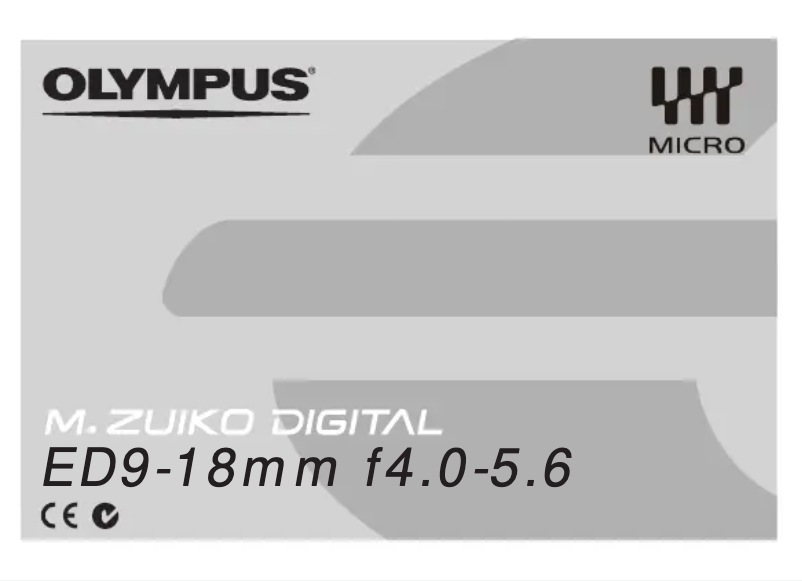 Page 1 de la notice Manuel utilisateur Olympus M.Zuiko ED 9-18mm f4.0-5.6