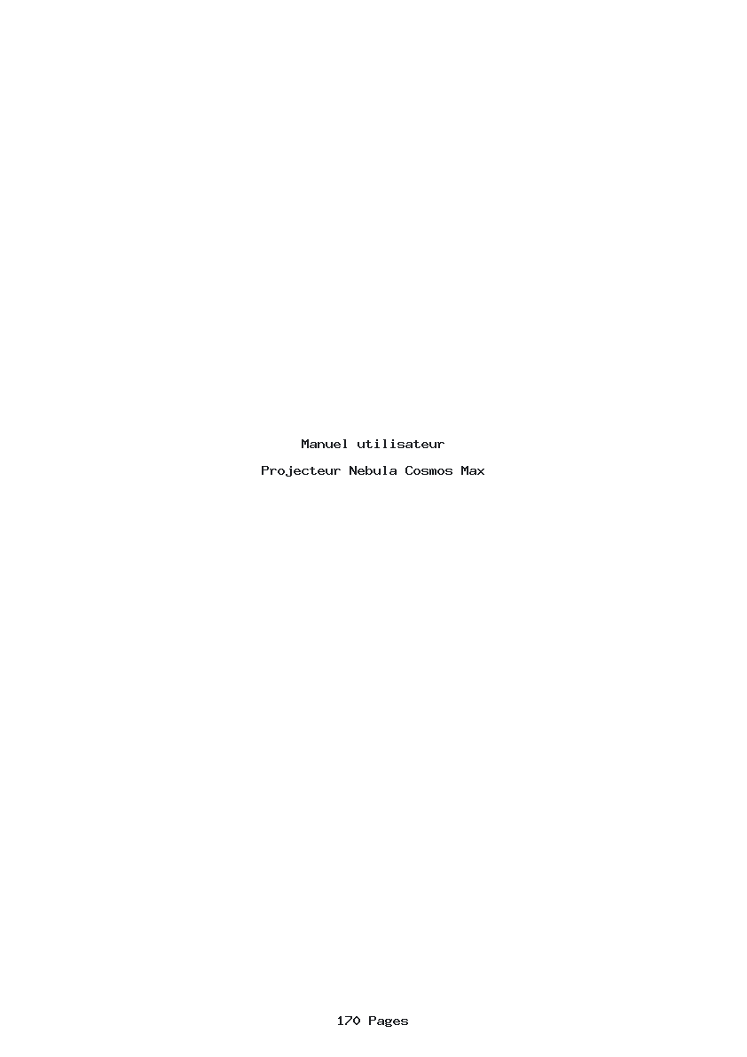 Page 1 de la notice Manuel utilisateur Nebula Cosmos Max