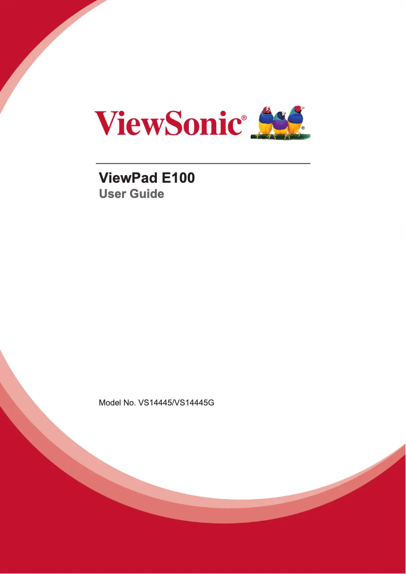 Page 1 de la notice Manuel utilisateur Viewsonic ViewPad E100