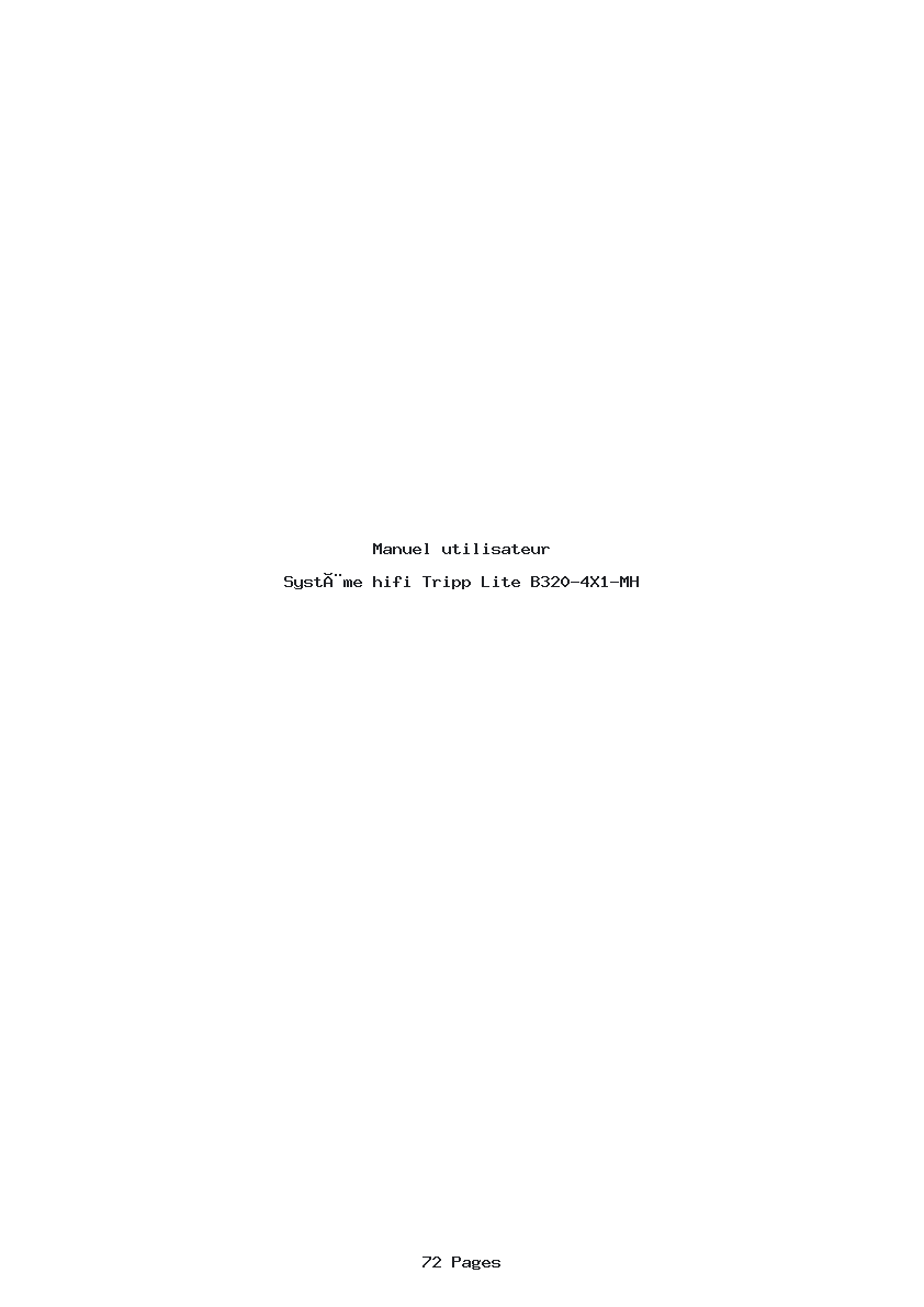 Page 1 de la notice Manuel utilisateur Tripp Lite B320-4X1-MH
